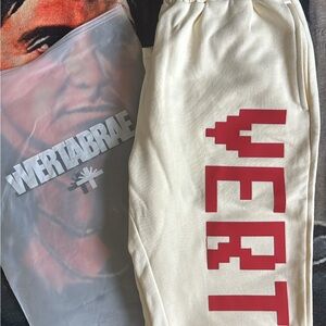 Vvertebrae Cream Joggers with Red Graphic